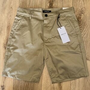 Kenneth Cole Men's Chino Shorts Preppy British Khaki Size 30 Cotton Stretch NEW
